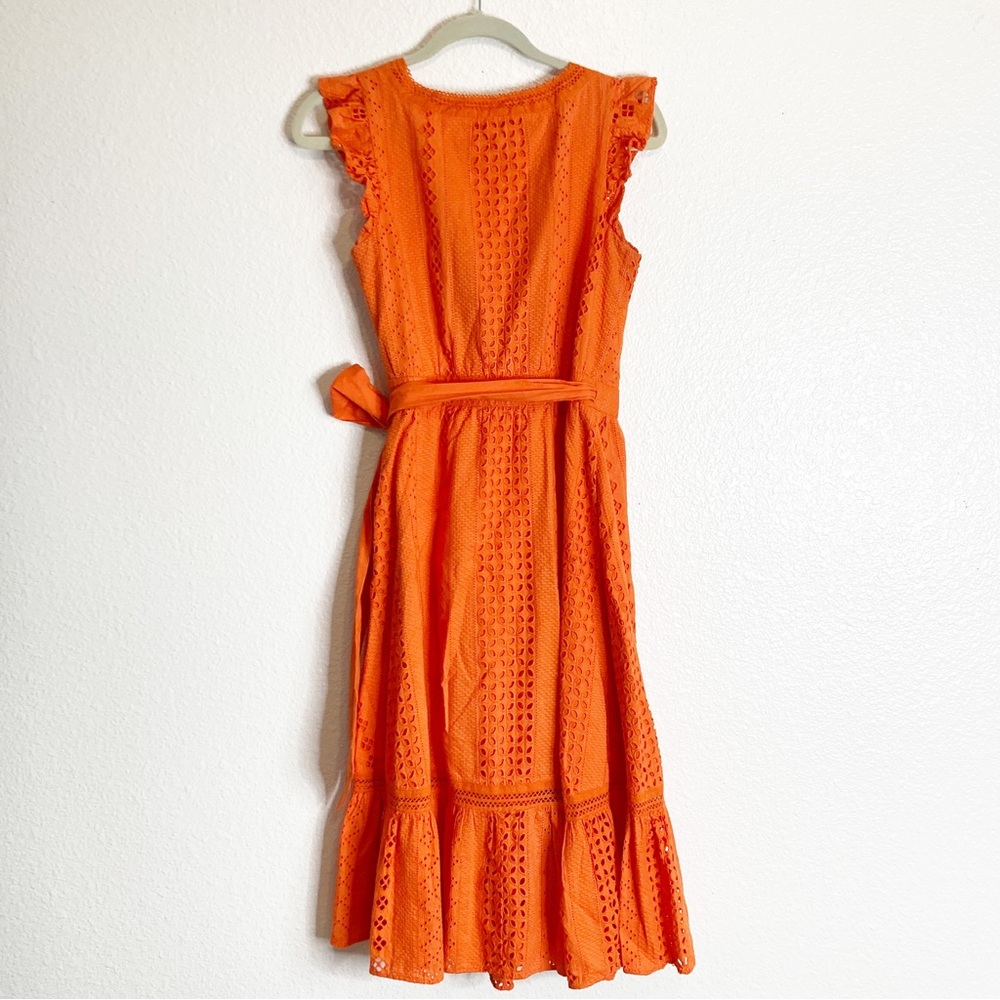 J. Crew Cotton Cross Front Eyelet Embroidered Wrap Dress - Picture 7 of 11
